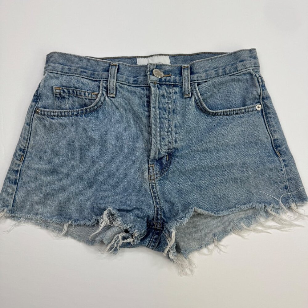 Current/Elliott Jean Shorts Ultra High Waist Size 26 Raw Hem Button Fly - Picture 8 of 9